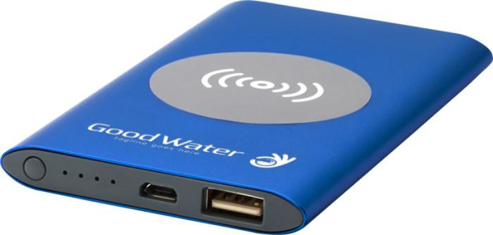 Blue Wireless Power Bank with print