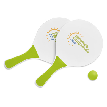 Show details for Small Beach Tennis Set Wooden Bats & Ball