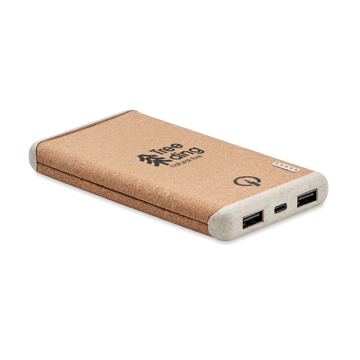 Ralia wheat straw and cork power bank with print