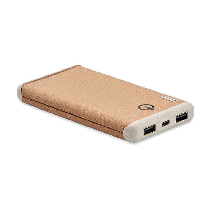 Ralia wheat straw and cork power bank without print