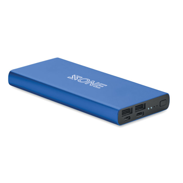 Power bank with print in blue