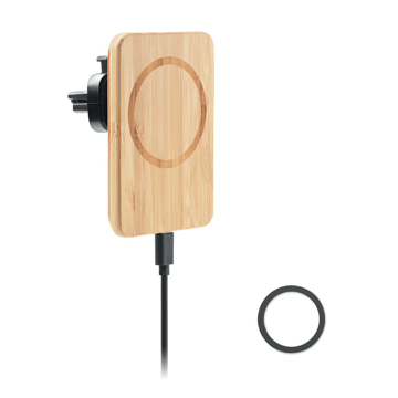 bamboo wireless charger with magnetic ring