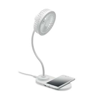 Show details for Viento Desktop Fan/Wireless Charger Fan with Wireless Charger in use