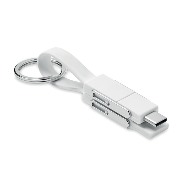 Multi-cable keyring Key C in white