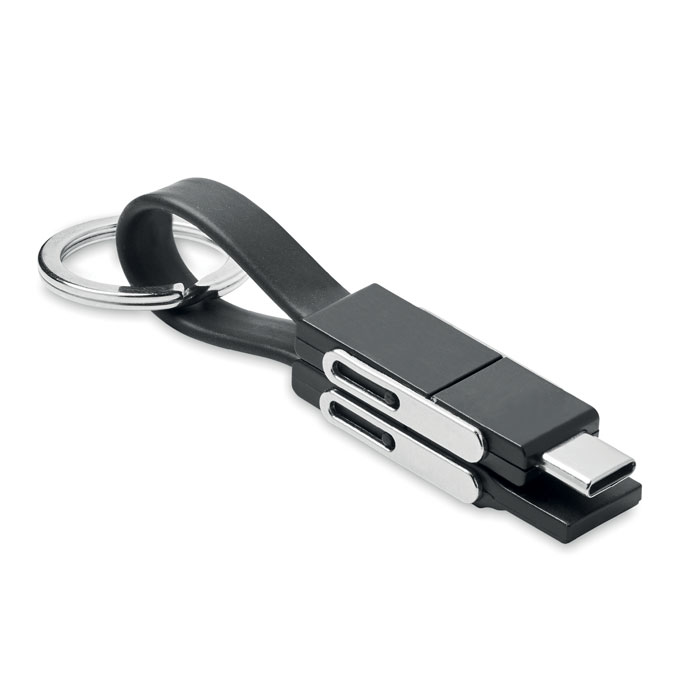 Multi-cable keyring Key C in black