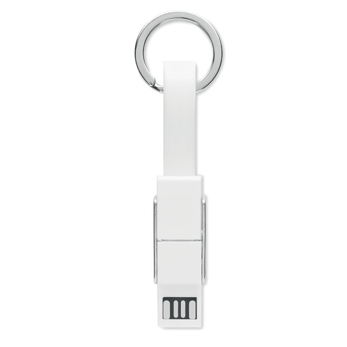 Multi-cable keyring Key C in white