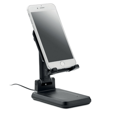 Wireless charging phone stand with phone