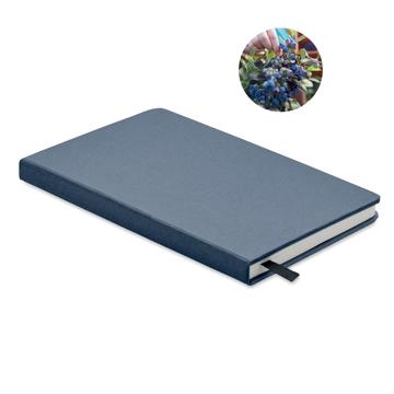 Sustainable Notebook in hardback cover in blue (blueberry)