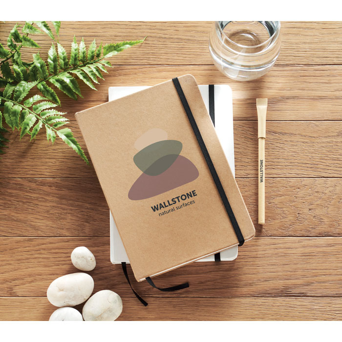 Beige Recycled A5 Notebook with print