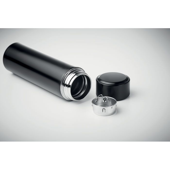 Stainless Steel Flask with touch temperature LED in black