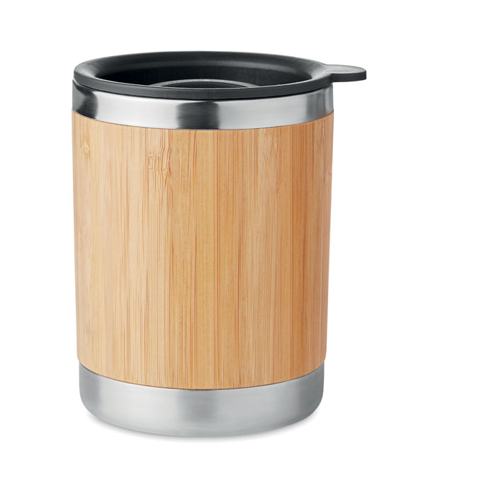 Bamboo and steel tumbler