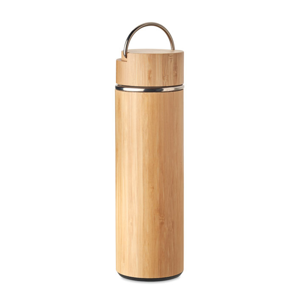 Bamboo and stainless steel double wall flask