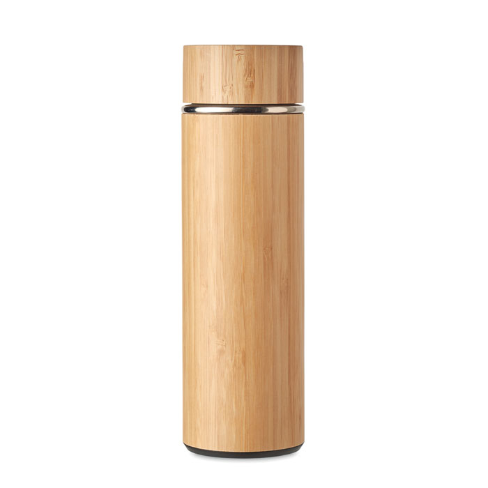 Bamboo and stainless steel double wall flask