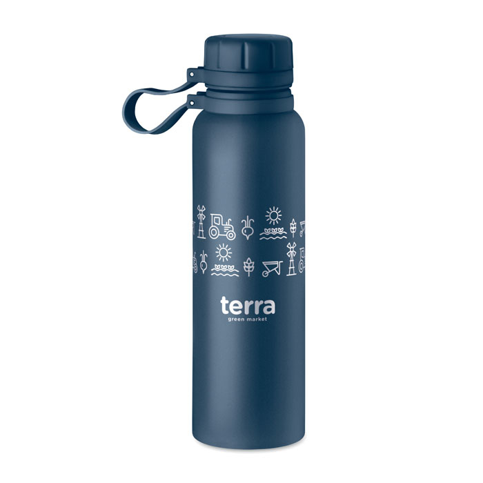 Double Wall Stainless steel bottle with print in Navy