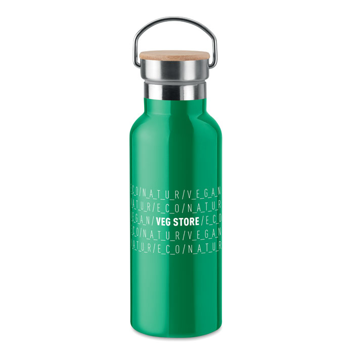 Helsinki Stainless Steel Flask In Green with print