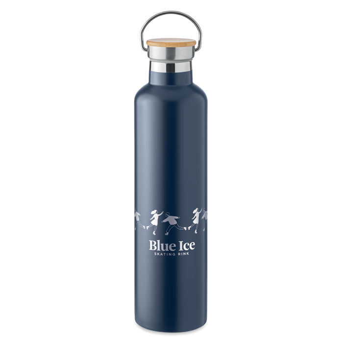 Helsinki Bottle Large in Navy with print