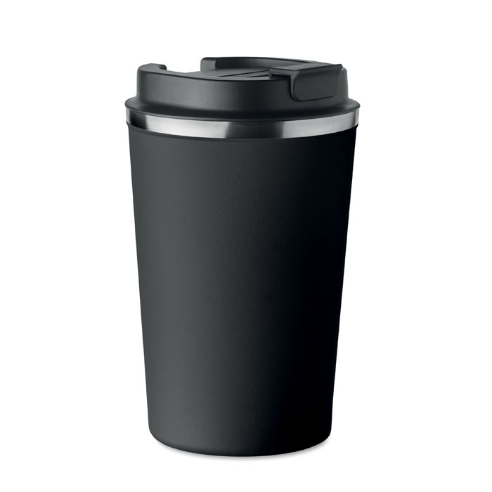 Reusable steel tumbler in black