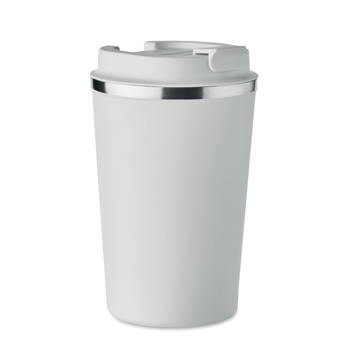 Reusable steel tumbler in white