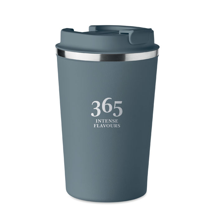 Reusable steel tumbler in petrol blue