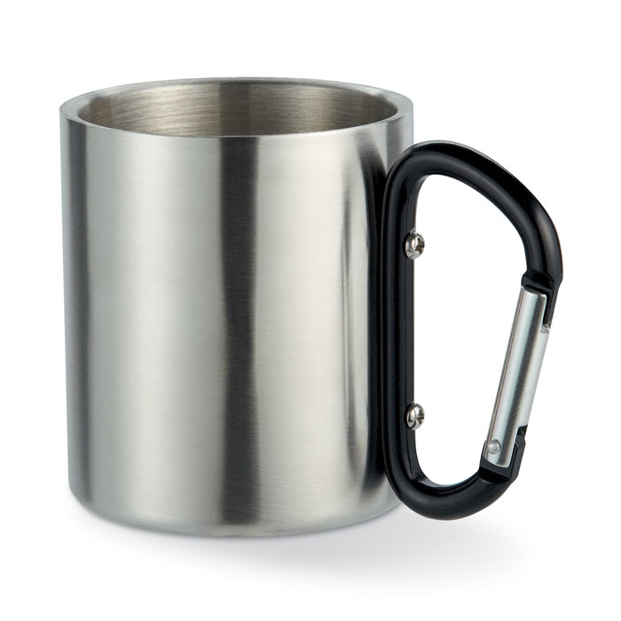 Camping mug with black handle without print