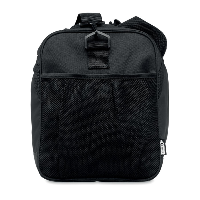 Black duffel sports bag side on