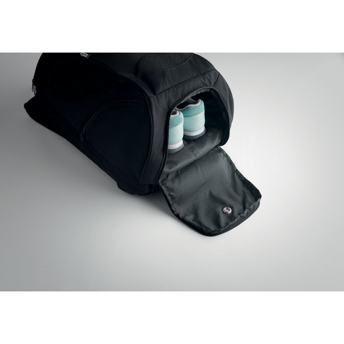 Olympic rucksack with bottom open for shoe storage