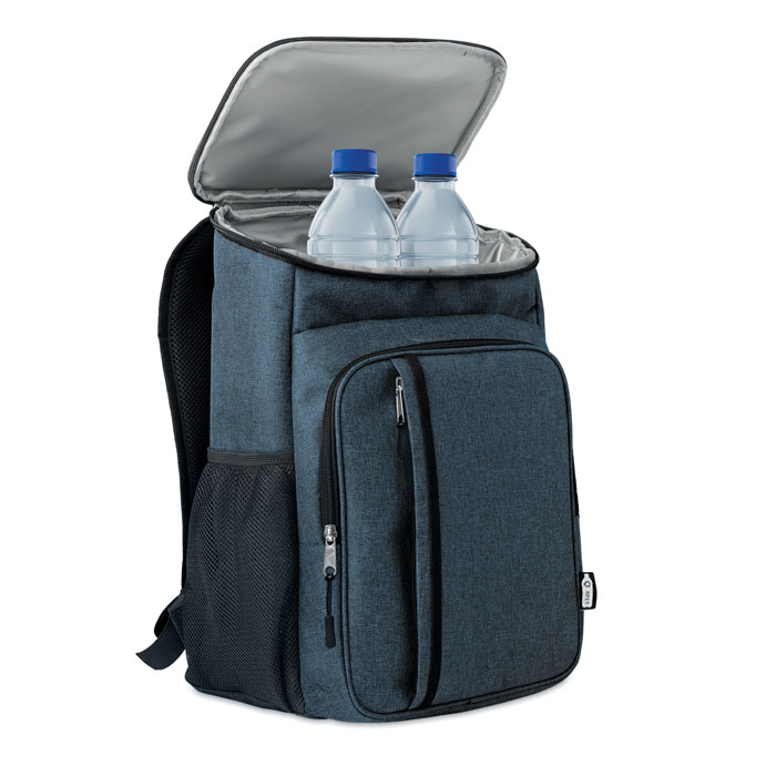 Blue Picnic backpack with print and water