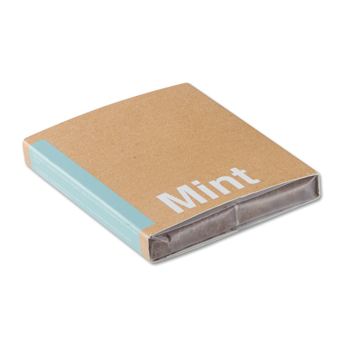 Mint seeds in bag with packaging