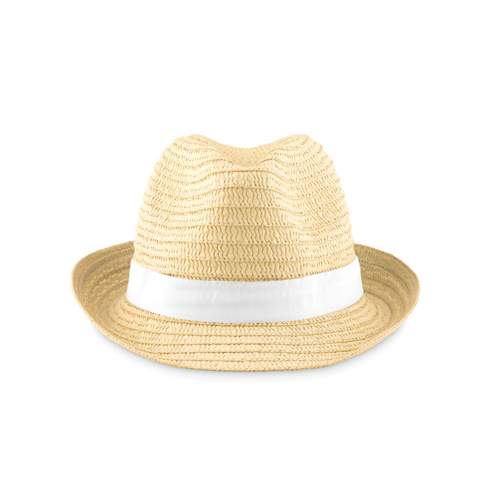 Paper sun hat with white band