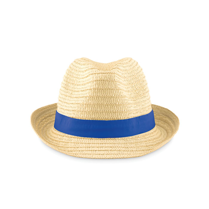 Paper sun hat with blue band