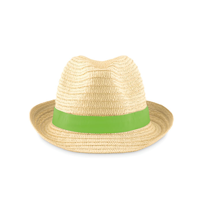 Paper sun hat with lime band