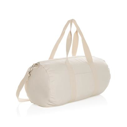 Beige duffle bag