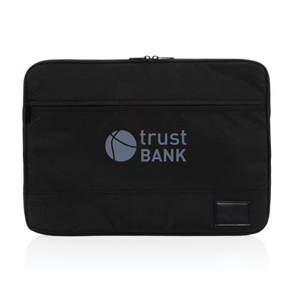 Black laptop sleeve with print