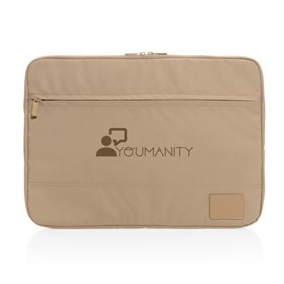 Beige laptop sleeve with print