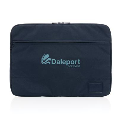 Navy laptop sleeve with print