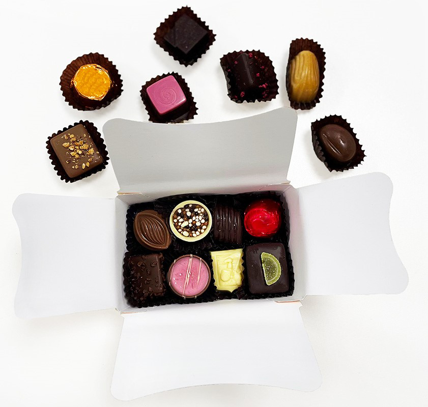 Belgian chocolates open