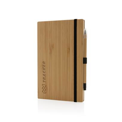 Bamboo Notebook & Pen Set laser engraved