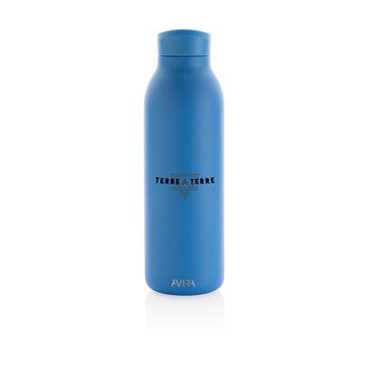 Printed stainless steel vacuum bottle in royal blue