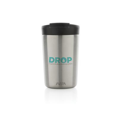 Silver steel tumbler with print
