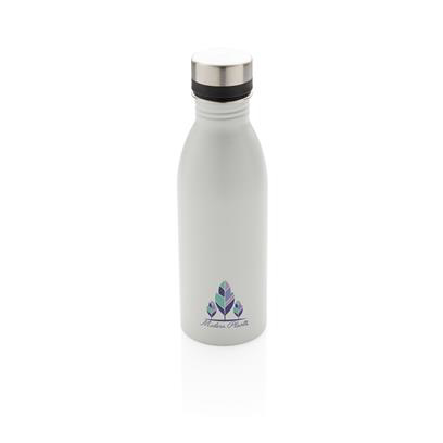 Navy Recycled Steel Deluxe Bottle in Natural
