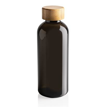Black bottle with bamboo lid