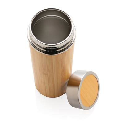 Bamboo Vacuum Bottle lid off