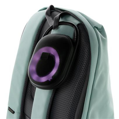 Lightboom speaker attached to backpack