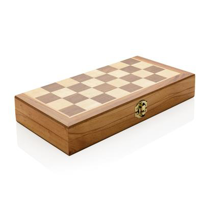 Wooden chess set closed