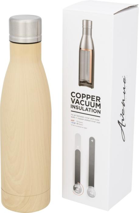 Wood-look bottle without print