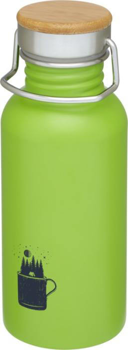 Thor steel bottle with print in lime green