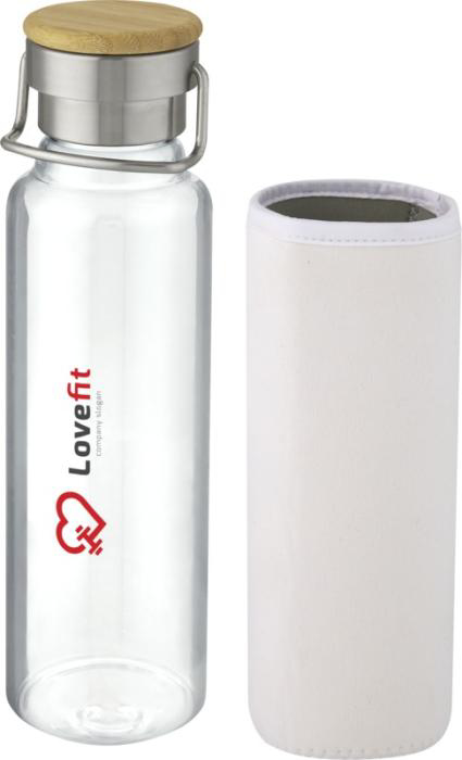 Thor 660ml glass bottle separate neoprene sleeve in white with print