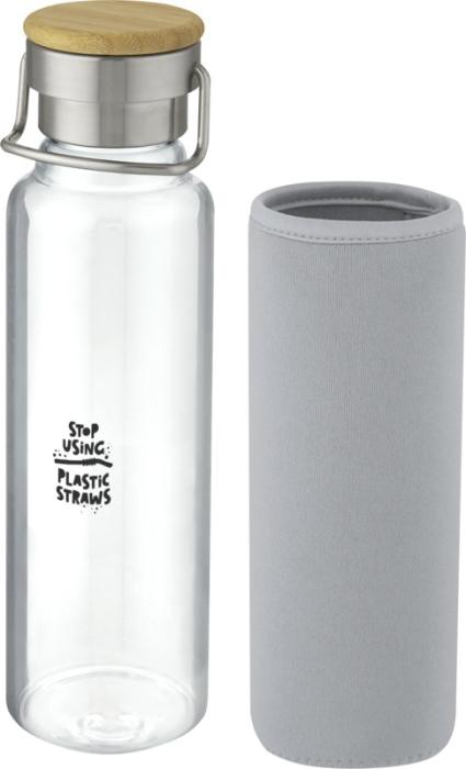 Thor 660ml glass bottle separate neoprene sleeve in grey with print