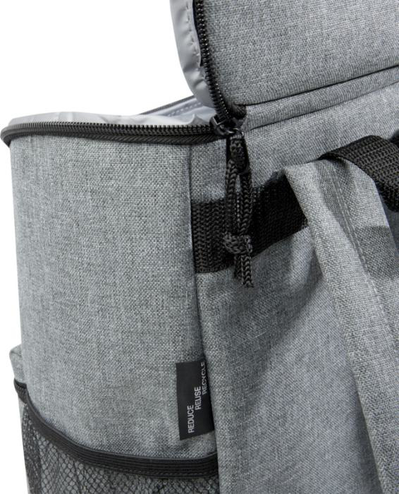 Back of Excursion RPET Cooler Backpack main pocket open side view