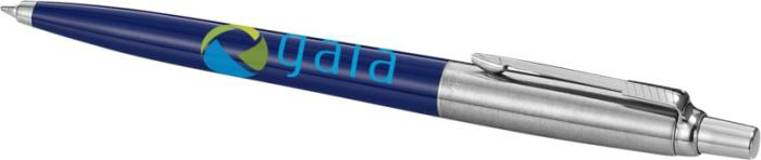 Blue parker pen with print